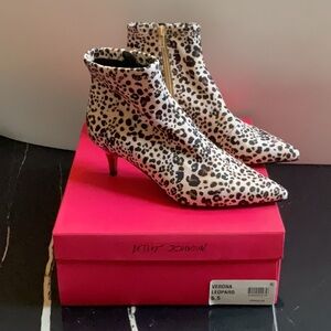 Betsey Johnson Leopard Print Ankle Boots